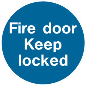 fire door keep locked - sign